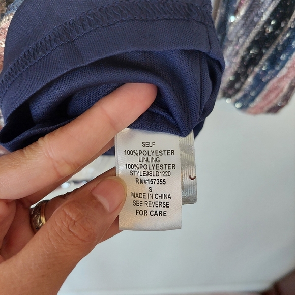 Sweet Lemon Perfect Party Stripe‎ Sequin Wrap Dress Size Small - Picture 6 of 10